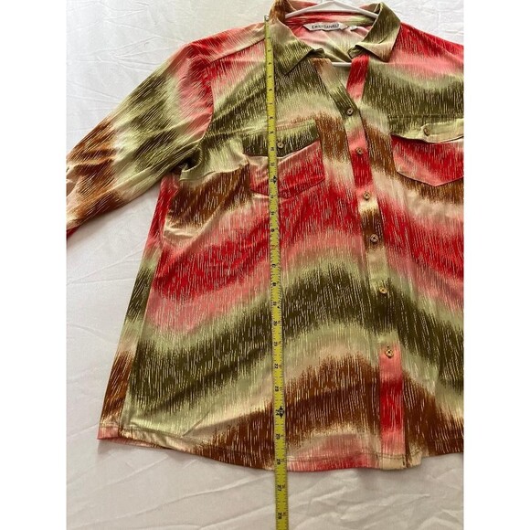 Emily Daniels Women’s XL Multicolor Sequin Blouse Shirt Roll Tab Sleeve - Picture 7 of 12
